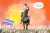 Cartoon: Evakuierungsmission der USA Ende (small) by leopold maurer tagged afghanistan,usa,nato,ende,biden,joe,deadline,31,august,sonnenuntergang,reitet,cowboy,stich,lassen