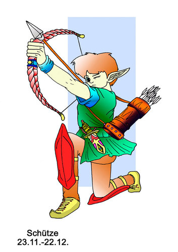 Cartoon: schuetze (medium) by hype tagged sternzeichen,bunt,farbe,schuetze,character