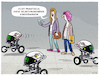Cartoon: Frühkindliche Mobilitaet... (small) by markus-grolik tagged autocartoon,selbstfahrende,kinderwagen,ki,tesla,familie,kind,muetter,automatisierung,mobilitaet