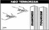 Cartoon: NGO TERROR 2 (small) by Thamalakane tagged botswana,survival,international,bushmen,blood,diamonds,tourism,twin,towers