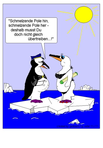 Cartoon: Erd-Erwärmung (medium) by gert montana tagged gertoons,pinguins,erderwärmung