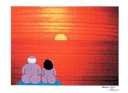 Cartoon: Sonnenuntergang (medium) by gert montana tagged sonnenuntergang,abendsonne,strandleben,paar,bei,gertoons