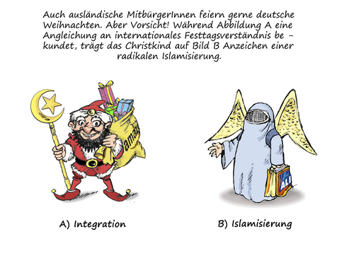 Cartoon: Deutsch-türkische Weihnacht 1 (medium) by Simpleton tagged christkind,integration,islamisierung,weihnachtsmann,weihnacht