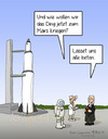 Cartoon: Rakete (small) by Frank Zimmermann tagged rakete,jim,haha,pastor,praumfahrer,weltraum,mars,mission,wissenschaftler,forschung,beten