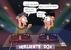 Cartoon: Verliebte DJs (small) by LAHS tagged dj,disc,jockey,verliebt,telefon,auflegen
