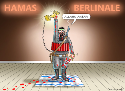 Cartoon: HAMAS BERLINALE (medium) by marian kamensky tagged hamas,berlinale,antisemitismus,hamas,berlinale,antisemitismus