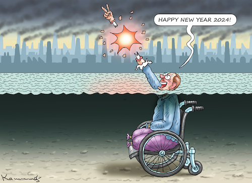 Cartoon: HAPPY NEW YEAR 2024! (medium) by marian kamensky tagged happy,new,year,2024,happy,new,year,2024