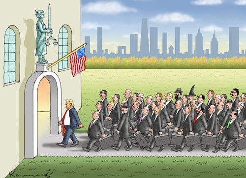 Cartoon: TRUMPS ANWALTSARMEE (medium) by marian kamensky tagged trumps,anwaltsarmee,trumps,anwaltsarmee