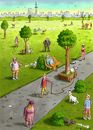 Cartoon: Rücksichtsvoller Hundebesitzer (small) by marian kamensky tagged haustiere,hunde,parkanlagen,hygiene,frühling