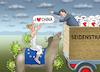 Cartoon: SEIDENSTRASSENKIND EU (small) by marian kamensky tagged coronavirus,epidemie,gesundheit,panik,stillegung,trump,pandemie