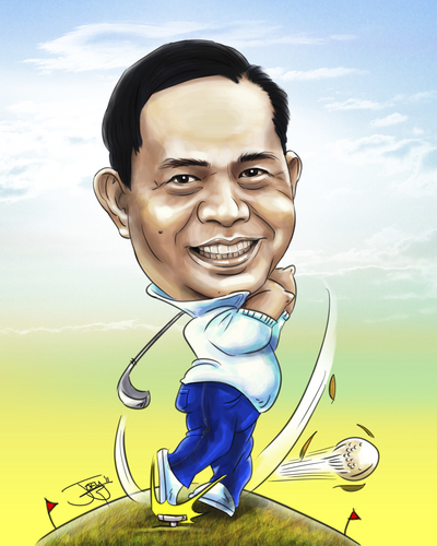 Cartoon: caricature golf (medium) by juwecurfew tagged caricature,golf