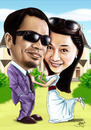 Cartoon: caricature wedding (small) by juwecurfew tagged caricature,wedding