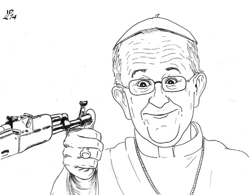 Cartoon: Stop War (medium) by paolo lombardi tagged pope,war,peace
