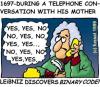 Cartoon: The unknown mother of Leibniz (small) by fussel tagged leibniz telephone communication