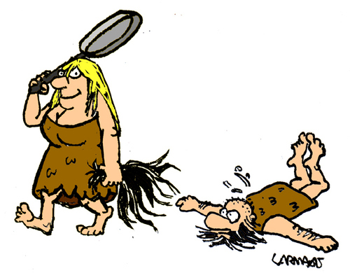 Cartoon: Hairy Affair (medium) by Carma tagged women,men,relationships,woman,man,caveman,prehistorical