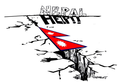 Cartoon: Help (medium) by Carma tagged nepal,earthquake
