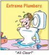 Cartoon: TP0043plumbers (small) by comicexpress tagged plumber,tradesman,toilet,plumbing,house,repairs,renovations,extreme,sports