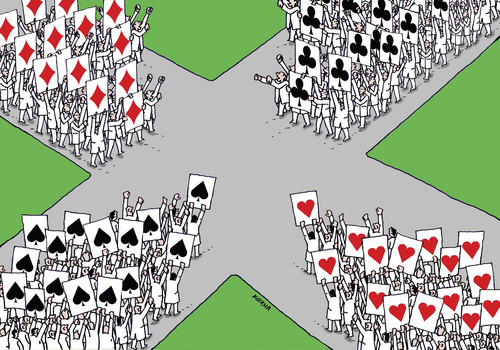Cartoon: kartari (medium) by Lubomir Kotrha tagged protests,police,eu,world,imigrants
