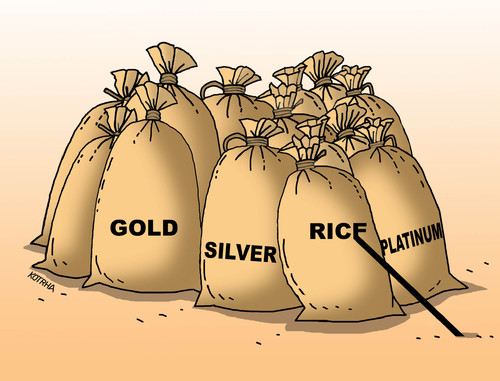 Cartoon: rice (medium) by Lubomir Kotrha tagged china,burza,crash,euro,dollar,world