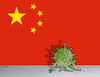 Cartoon: chinakorotien (small) by Lubomir Kotrha tagged china,covid,problems