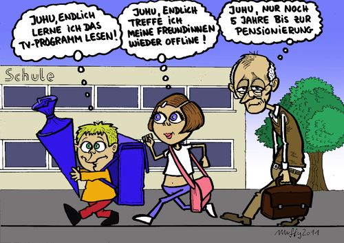 Cartoon: Schuljahresanfang (medium) by muffy tagged school,beginning,schule,schulanfang