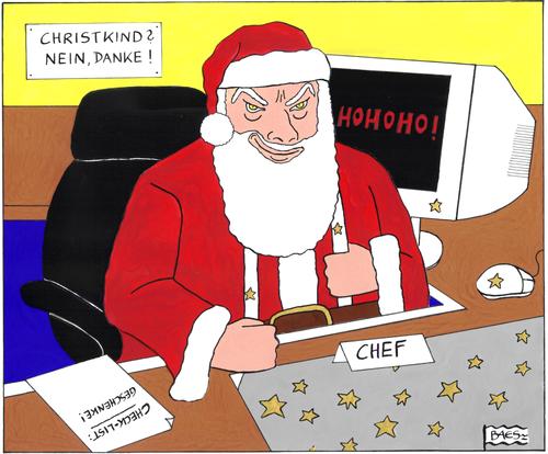 Cartoon: Der Weihnachtsmann (medium) by BAES tagged chef,weihnachtsmann,christkind,heiliger,abend,religion,feiertage,geschenke,santa,claus,chef,weihnachtsmann,christkind,weihnachten