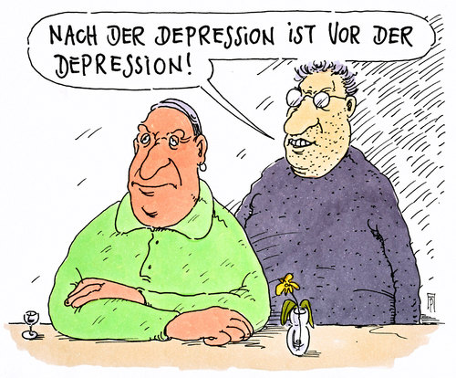 Cartoon: depri (medium) by Andreas Prüstel tagged depression,depressionen,cartoon,karikatur,andreas,pruestel,depression,depressionen,cartoon,karikatur,andreas,pruestel