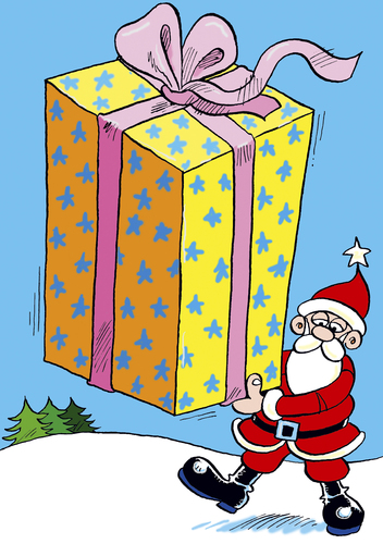 Cartoon: Weihnachten (medium) by astaltoons tagged weihnachten,weihnachtsmann,paket,gross,riesengross,geschenk