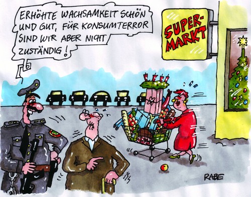 Cartoon: Terror (medium) by RABE tagged konsumterror