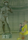 Cartoon: Adelheid hat eine Dauerkarte (small) by tiede tagged david michelangelo academia di belle arti florenz skulptur marmor cartoon tiedemann tiede