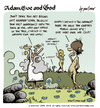 Cartoon: adam eve and god 27 (small) by mortimer tagged mortimer,mortimeriadas,cartoon,comic,gag,adam,eve,god,bible,paradise,eden,biblical,christian,original,sin,sex,nude,toons,hairy,belly,blonde,snake,apple