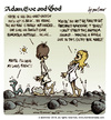 Cartoon: Adam Eve and God 41 (small) by mortimer tagged mortimer,mortimeriadas,cartoon,comic,biblical,adam,eve,god,snake,paradise,bible