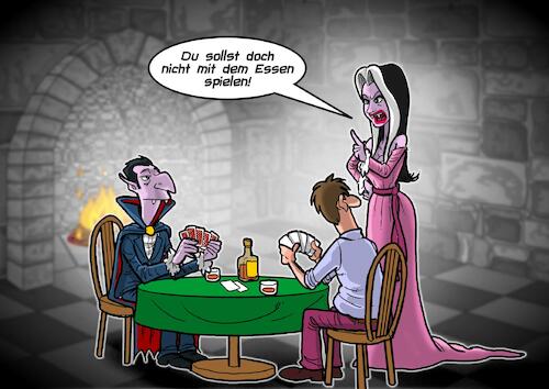 Cartoon: Dracula (medium) by Chris Berger tagged dracula,essen,spielen,schloss,transsilvanien,dracula,essen,spielen,schloss,transsilvanien