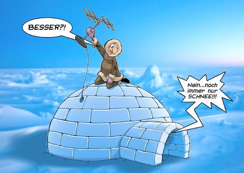 Cartoon: TV Antenne (medium) by Chris Berger tagged antenne,tv,empfang,eskimo,iglu,antenne,tv,empfang,eskimo,iglu