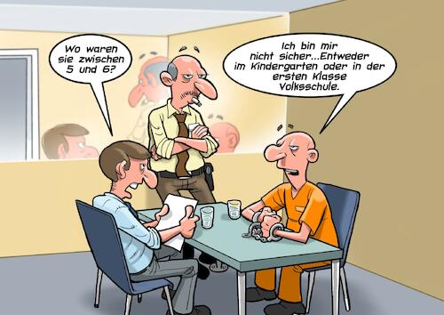 Cartoon: Verhör (medium) by Chris Berger tagged polizei,verdächtiger,verhör,polizei,verdächtiger,verhör