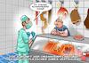 Cartoon: Transplantation (small) by Chris Berger tagged herz,verpflanzung,operation,op,chirurg,schweineherz,organe,metzger,fleischhauer,lokal,regional