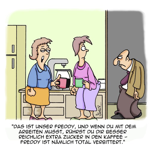 Cartoon: Das ist bitter... (medium) by Karsten Schley tagged arbeit,arbeitgeber,arbeitnehmer,jobs,wirtschaft,business,karriere,arbeit,arbeitgeber,arbeitnehmer,jobs,wirtschaft,business,karriere