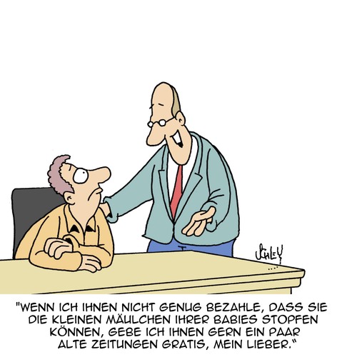 Cartoon: Das MAUL stopfen (medium) by Karsten Schley tagged wirtschaft,business,löhne,gehälter,bezahlung,mindestlohn,arbeitgeber,arbeitnehmer,wirtschaft,business,löhne,gehälter,bezahlung,mindestlohn,arbeitgeber,arbeitnehmer