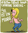 Cartoon: Catherine Deneuve (small) by Karsten Schley tagged metoo fatwa deneuve frankreich hetzjagd frauen männer sex übergriffe diffamierungen gesellschaft medien
