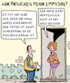 Cartoon: Mehr Empathie!! (small) by Karsten Schley tagged empathie,täter,opfer,psychos,mord,totschlag,ehe,familie,rechtsprechung,gesetze,politik,gesellschaft