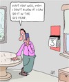 Cartoon: No Time (small) by Karsten Schley tagged parents,families,old,age,time,appointments,mothers,sons,social,issues
