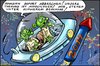 Cartoon: Guten Rutsch und frohes Neujahr! (small) by KritzelJo tagged silvester,rakete,grüne,männchen,fliegende,untertasse,alien,invasion,böse,geister,vertreiben,jahreswechsel