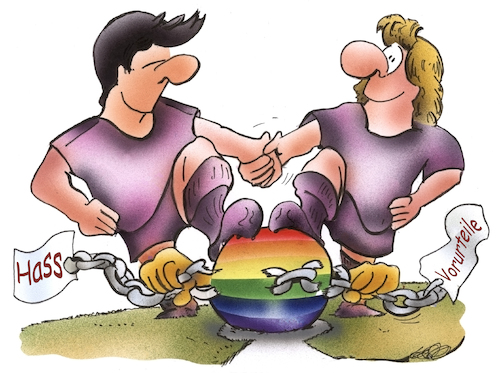 Cartoon: Homophobie im Sport (medium) by HSB-Cartoon tagged homophobie,schwul,lesbisch,sport,outen,homosexuell,fussball,diskriminierung,homophobie,schwul,lesbisch,sport,outen,homosexuell,fussball,diskriminierung