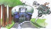 Cartoon: country lane (small) by HSB-Cartoon tagged strasse trecker traktor mofa roller weg landwirtschaft gülle agrar cartoon caricature karikatur airbrush