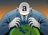 Cartoon: Amazon takes it all! (small) by Enrico Bertuccioli tagged amazon,jeffbezos,ecommerce,money,business,economy,internet,digitaldevices,data,bigdata,capitalism,neocapitalism,political,politicalcartoon,editorialcartoon