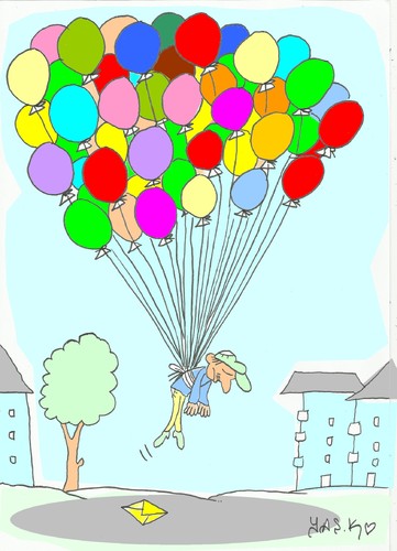 Balloon Seller Cartoon