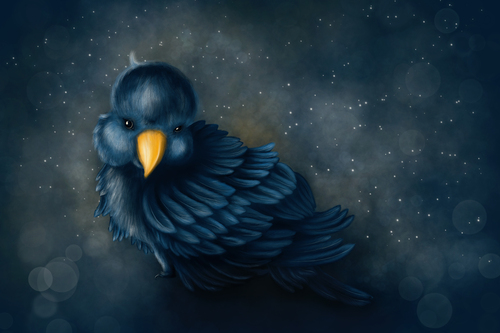 Cartoon: Bird (medium) by alesza tagged bird,digital,painting,illustration,cute,animal,feather