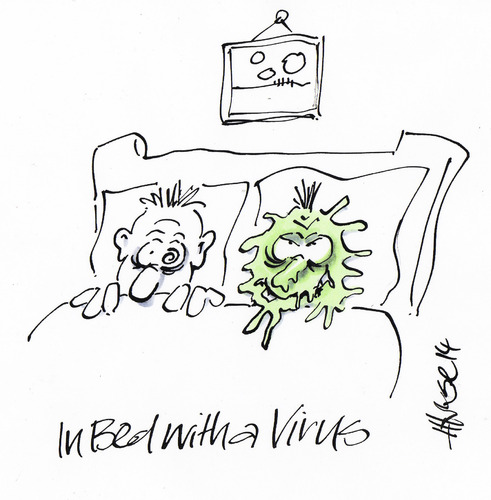 Cartoon: BedVirus (medium) by helmutk tagged social,life