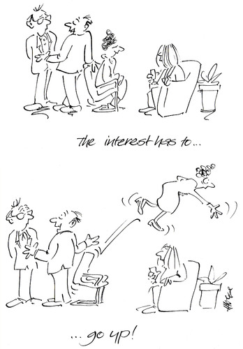 Cartoon: High Interest (medium) by helmutk tagged business