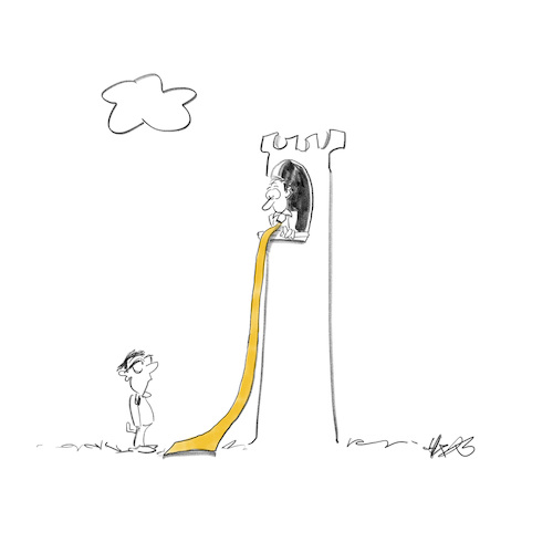 Cartoon: Rapunzel (medium) by helmutk tagged fashion